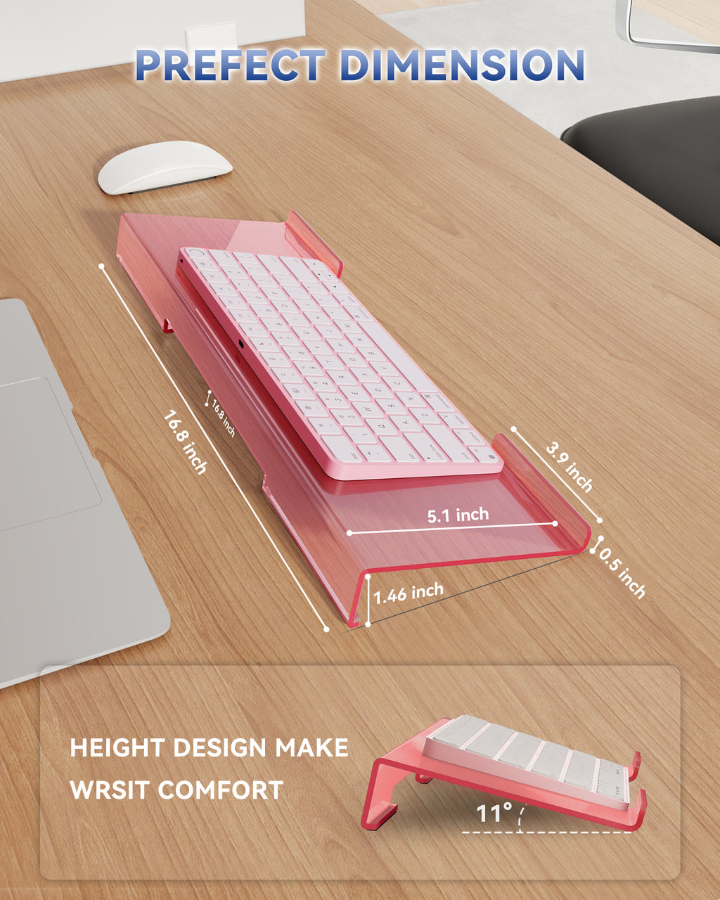 Acrylic Computer Keyboard Stand for Desktop
