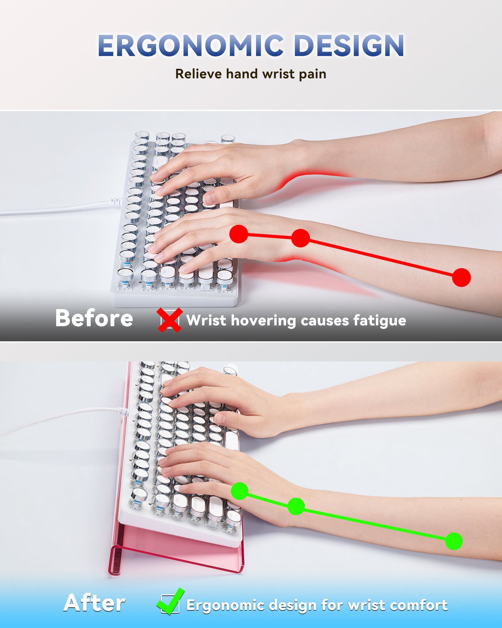 Acrylic Computer Keyboard Stand for Desktop
