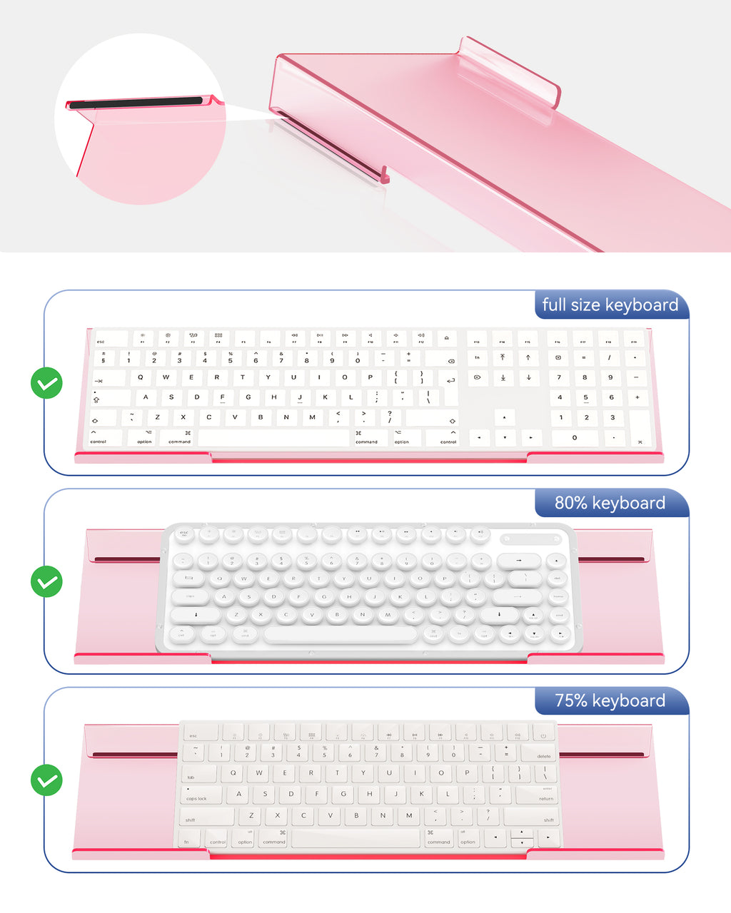 Acrylic Computer Keyboard Stand for Desktop